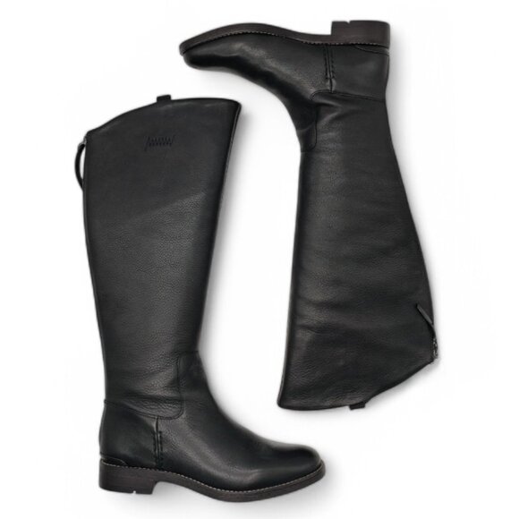 Franco Sarto Women's Size 10 Wide Franco Meyer Black Leather Knee High Boot - Picture 1 of 11